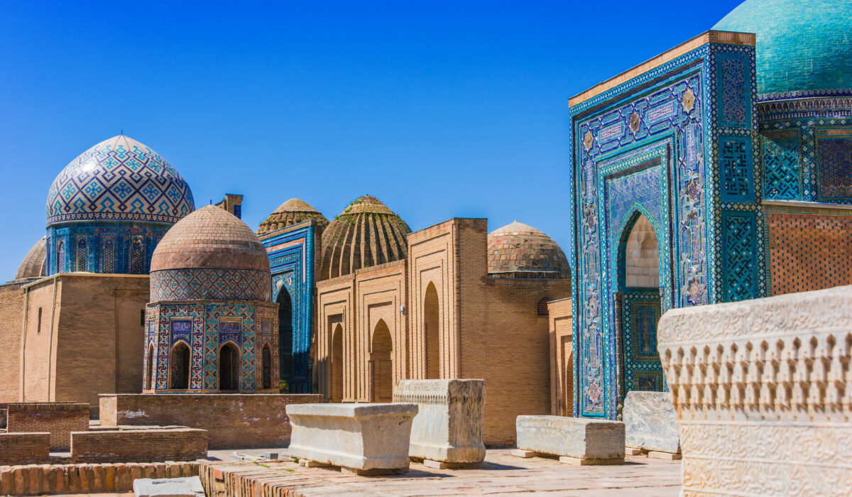 Shah-i-Zinda, a necropolis in Samarkand, Uzbekistan